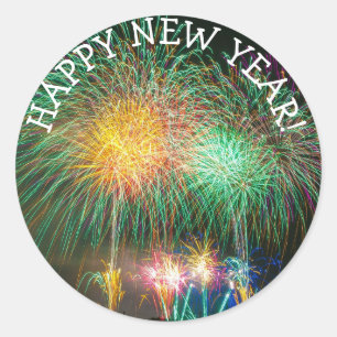 Joyeux Stickers du Nouvel An Feu d'artifice