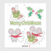 Joyeux stickers en vinyle sur mesure ChrisMouse (Feuille)