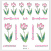 Joyeux Stickers Fleur de tulipe rose anniversaire (Feuille)