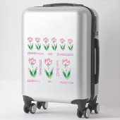 Joyeux Stickers Fleur de tulipe rose anniversaire (Sur valise)
