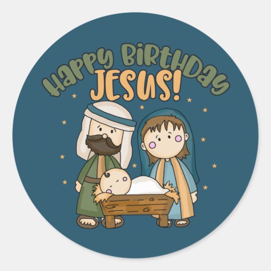 Joyeux Stickers Jésus anniversaire (Devant)