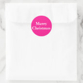 Joyeux Stickers Noël Élégant Script rose (Sac)