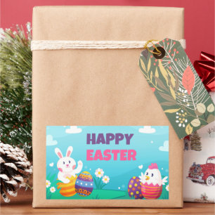 Joyeux Stickers Rectangle de Pâques