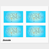 Joyeux Stickers Rectangle du Nouvel An (Feuille)