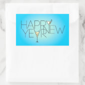 Joyeux Stickers Rectangle du Nouvel An (Sac)