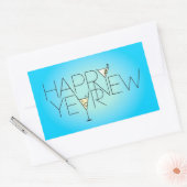 Joyeux Stickers Rectangle du Nouvel An (Enveloppe)
