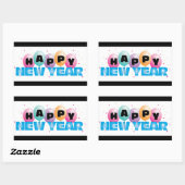Joyeux Stickers Rectangle du Nouvel An (Feuille)