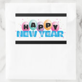 Joyeux Stickers Rectangle du Nouvel An (Sac)