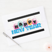 Joyeux Stickers Rectangle du Nouvel An (Enveloppe)