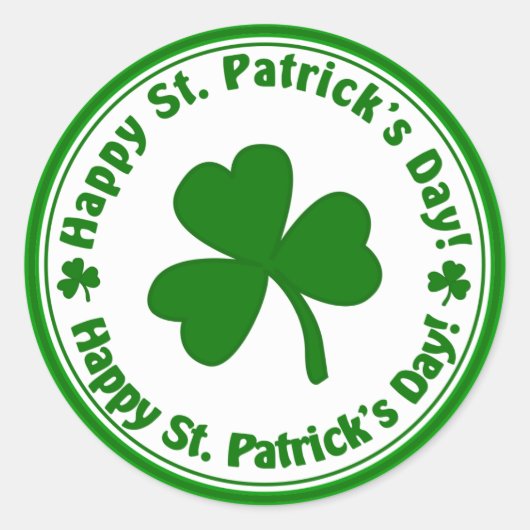 Joyeux Stickers Shamrocks verts de la Saint Patric (Devant)