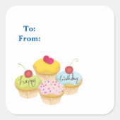 Joyeux Stickers Tag de gâteaux d'anniversaire (Devant)