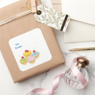 Joyeux Stickers Tag de gâteaux d'anniversaire