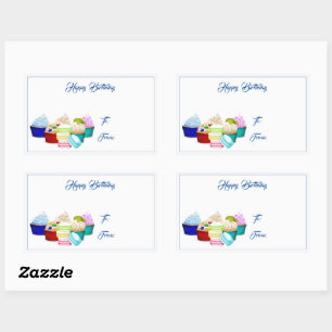 Joyeux Stickers Tag de gâteaux d'anniversaire