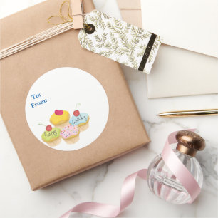 Joyeux Stickers Tag de gâteaux d'anniversaire