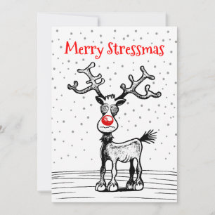 Joyeux Stress Noël avec carte de Noël de Rudolph