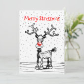 Joyeux Stress Noël avec carte de Noël de Rudolph (Debout devant)