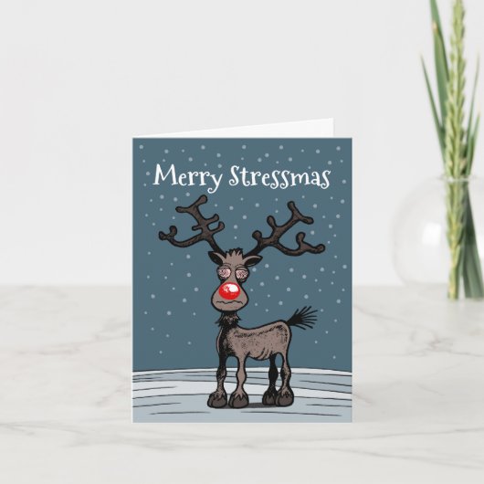 Joyeux stressmas avec la carte de Noël Rudolph (Devant)