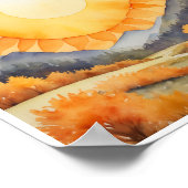 Joyeux su rayonnant chaleur jaune orange Poster (Coin)