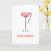 Joyeux Sucre de canne de Noël Cocktail Carte de No (Fleur jaune)