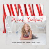 Joyeux Sucre de canne photo de Noël - Carte de Noë (Devant / Derrière)