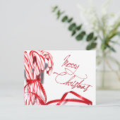 Joyeux Sucres de canne de Noël Carte postale (Debout devant)