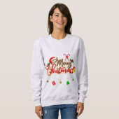 Joyeux Sweatshirt de Noël en couleur cendrée (Devant entier)