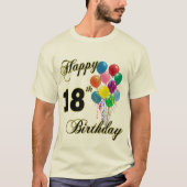 Joyeux T-shirt 18e anniversaire avec ballons (Devant)
