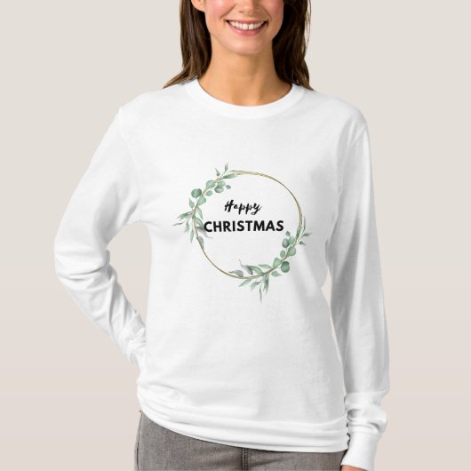 Joyeux T-shirt à manches longues de Noël (Devant)