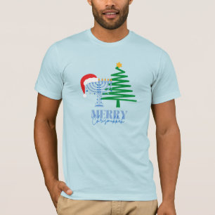 Joyeux T-shirt bleu clair Chrismukkah