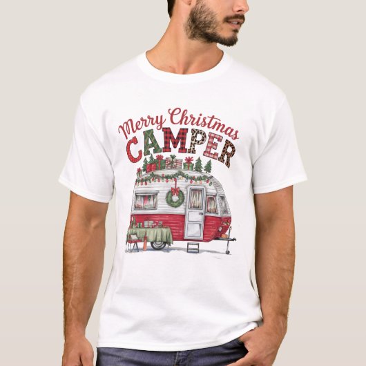 Joyeux T-shirt camper de Noël (Devant)