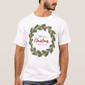 Joyeux T-shirt couronne de Noël (Devant)