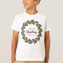 Joyeux T-shirt couronne de Noël pour enfant