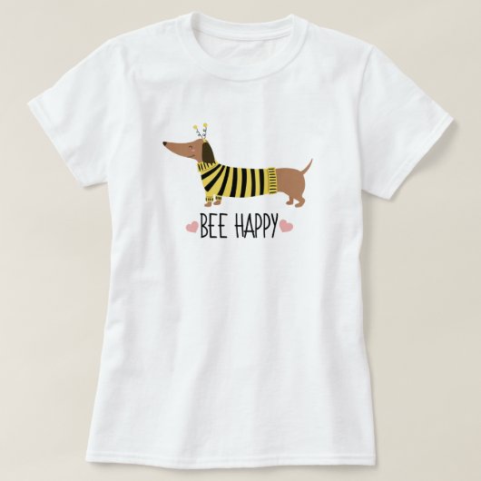 Joyeux T-shirt Dachshund Bumblebee (Design devant)