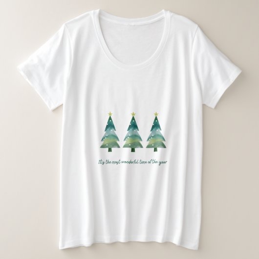 Joyeux T-shirt de l'arbre de Noël et de l'étoile (Design devant)