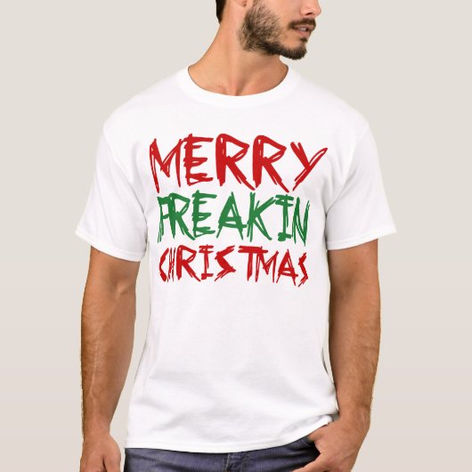 Joyeux T-shirt de Noël de Freakin (Devant)