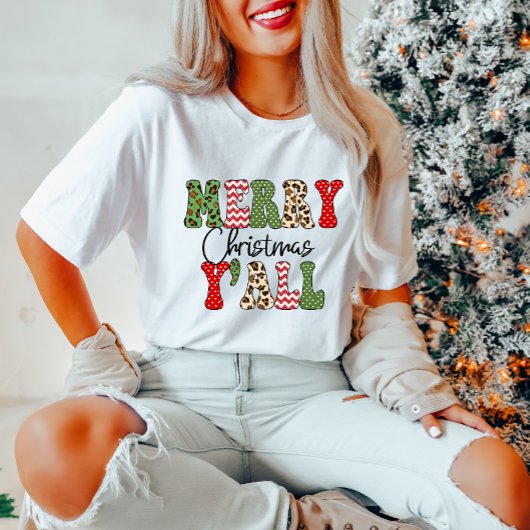 Joyeux T-shirt de Noël féminin Y'all