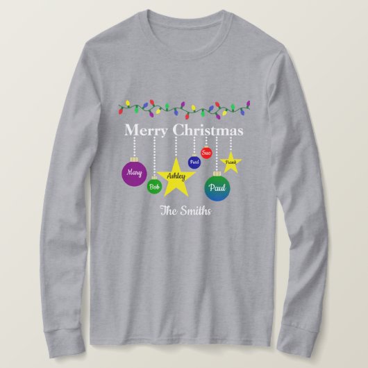 Joyeux T-shirt décoratif de Noël personnalisable (Design devant)