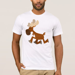 Joyeux T-shirt d'orignaux de bande dessinée