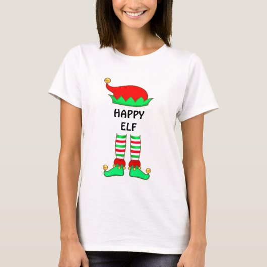 Joyeux T-shirt Elf de Noël moderne (Devant)