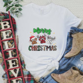 Joyeux T-shirt Empreinte de patte de Noël