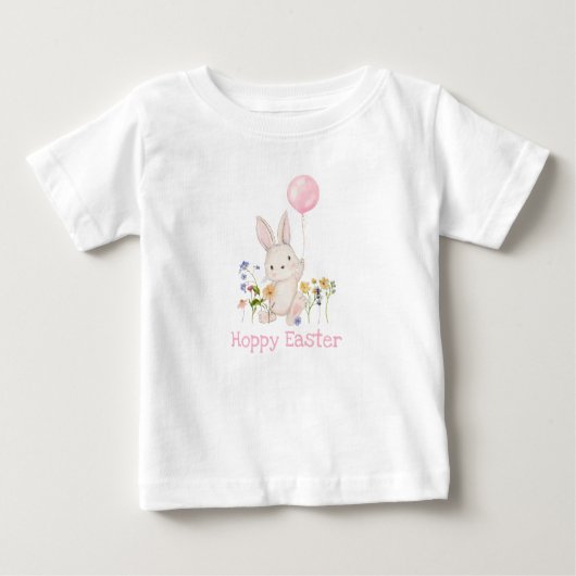 Joyeux T-shirt filles lapin de Pâques (Devant)