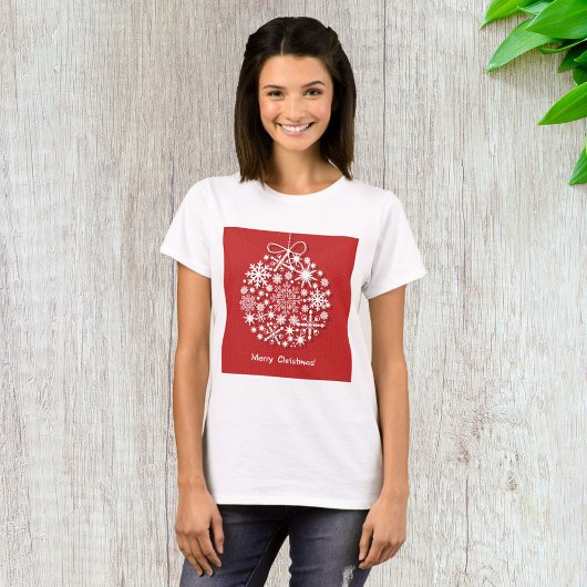 Joyeux T-shirt Flamme de neige de Noël pour femmes