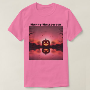 Joyeux T-shirt Halloween Jack-o'-lantern Sunset