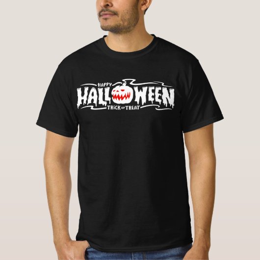 Joyeux T-shirt Halloween ou Treat (Devant)