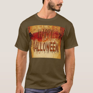 Joyeux T-shirt homme de mur de sang d'Halloween