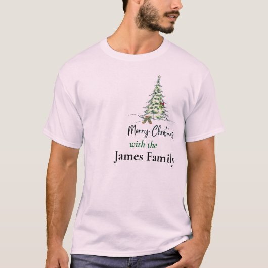 Joyeux T-shirt minimaliste tendance Noël (Devant)