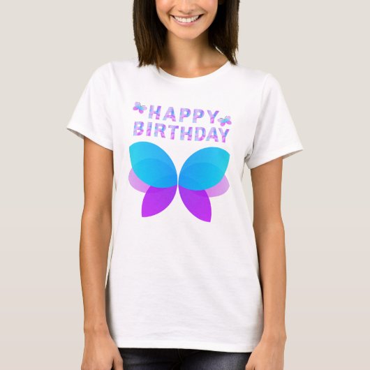 Joyeux T-shirt papillon d'anniversaire (Devant)