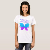 Joyeux T-shirt papillon d'anniversaire (Devant entier)