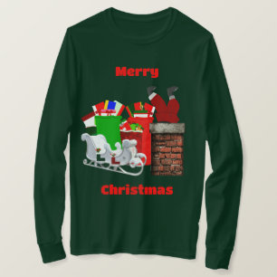 Joyeux T-shirt Père Noël Long Manches