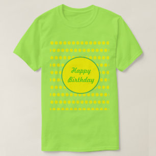Joyeux T-shirt Polka Dot Anniversaire (Neon Green)